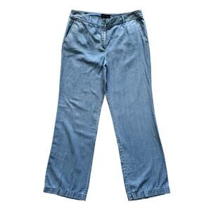 Talbots Jeans Women's Size 10 Blue Wide leg High Rise Preppy Boho‎
